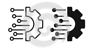 integration thin line icon set