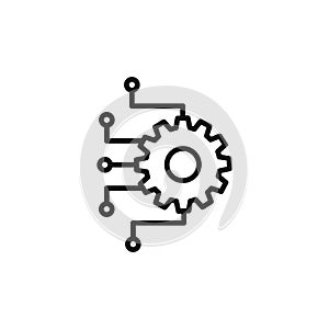 integration thin line icon set