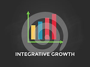 Integrative growth chart illustration with colourful bar, white text and black background photo