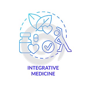 Integrative medicine blue gradient concept icon