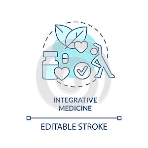 Integrative medicine turquoise concept icon photo
