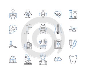 Integrative treatment line icons collection. Holistic, Complementary, Alternative, Holism, Synergy, Spirituality photo