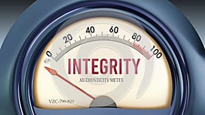 Integrity and Authenticity Meter that hits less than zero, very low level of integrity photo