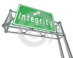 Integrity Freeway Road Sign Virtue Reputation Trust