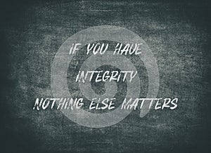 Integrity honesty ethics right lead typography type