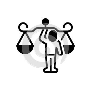 Black solid icon for Integrity, trust and law