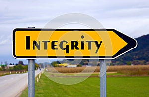 Integrity sign board.