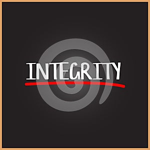 INTEGRITY word on education, inspiration and motivation concepts