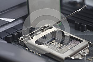 Intel LGA 1151 cpu socket on motherboard Computer PC photo