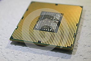 Intel processor cpu close-up for computer