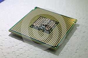 Intel processor cpu close-up for computer