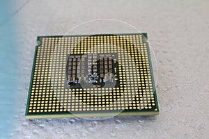 Intel processor cpu close-up for computer