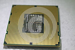 Intel processor cpu close-up for computer