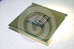Intel processor cpu close-up for computer