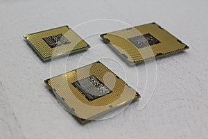 Intel processor cpu close-up for computer