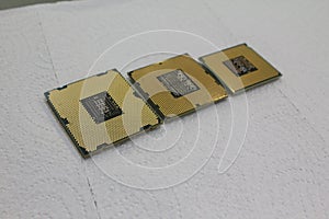 Intel processor cpu close-up for computer