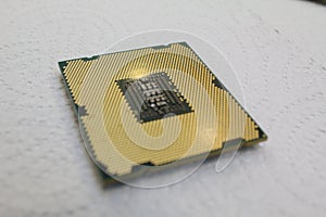 Intel processor cpu close-up for computer