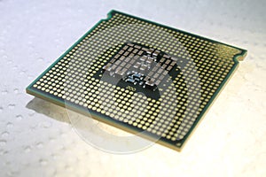 Intel processor cpu close-up for computer