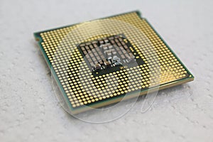Intel processor cpu close-up for computer