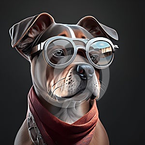 Intelectual hipster dog