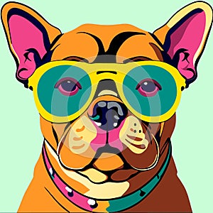 Intelectual hipster dog french bulldog