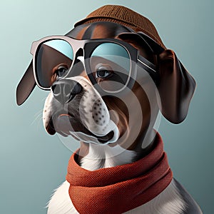 Intelectual hipster dog
