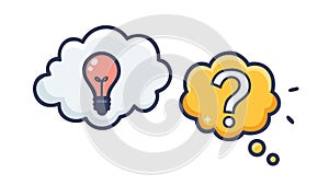 Intellectual Inquiry Thought Bubble Vector Icon, vector design Generative AI