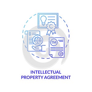 Intellectual property agreement concept icon