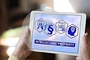Intellectual property concept on a tablet