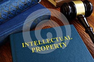 Intellectual property law about copyright on desk