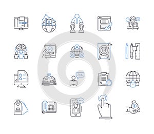 Intellectual Property line icons collection. Patents, Copyrights, Trademarks, Infringement, Piracy, Trade secrets