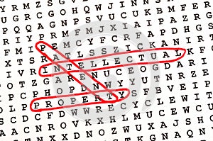 Intellectual Property, Patent Word Search Puzzle photo