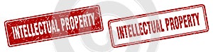 Intellectual property stamp set. intellectual property square grunge sign