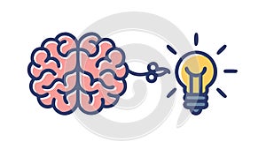 Intellectual Spark: Brain & Brilliant Ideas, vector design Generative AI