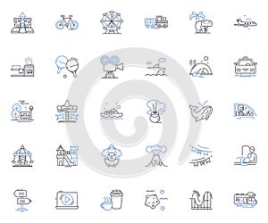 Intellectual stimulation line icons collection. Creative, Curiosity, Insightful, Thoughtful, Enriching, Inspiring