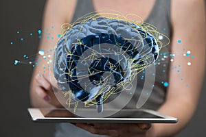 intelligence brain ai digtal 3d artificial intelligence