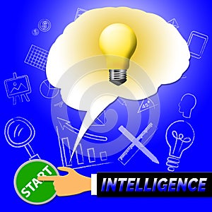 Intelligence Light Represents Intellectual Capacity 3d Illustration
