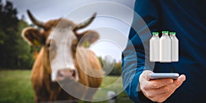 Intelligent agriculture with milk production control and buy local