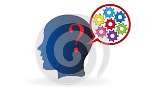 Intelligent brain thinking in solutions logo vector