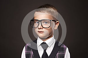 Intelligent child in glasses