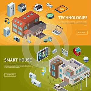 Intelligent House Isometric Banners
