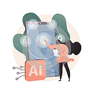 Intelligent interface abstract concept vector illustration.