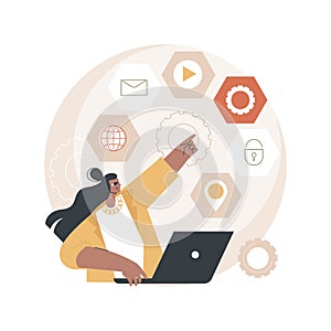 Intelligent interface abstract concept vector illustration