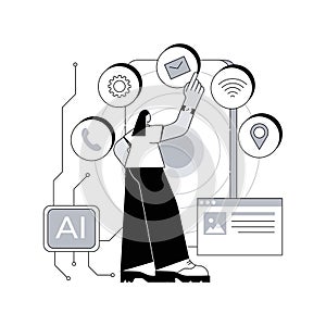 Intelligent interface abstract concept vector illustration.
