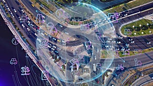 Intelligent Vehicles Cars Communicating Ai Logistic Autonomous Delivery Vehicles IoT GPS Tracking Satellite 5G Smart
