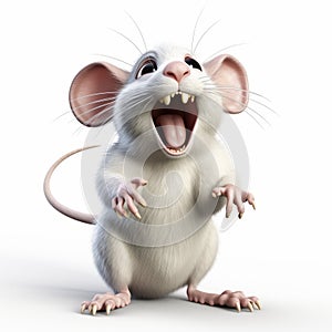 Intense 3d Render Of A Darkly Comedic Cartoon Rat