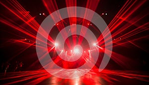 Intense and captivating red spot light shining brilliantly on a captivating stage performance