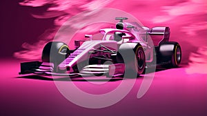 Intense Chiaroscuro: Pink Racing Car With Driver - 2020 F1