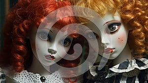 Intense Close-up Photo Of Distinctive Doppelganger Dolls photo