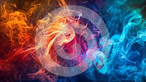 The intense colors of the smoke seem to pulsate with a psychedelic energy photo